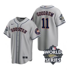 Nike Houston Astros #11 Niko Goodrum 2022 World Series Gray Game Authentic Stitched MLB Jersey