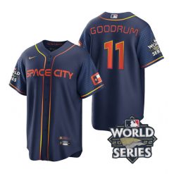 Nike Houston Astros #11 Niko Goodrum 2022 World Series Navy City Game Authentic Stitched MLB Jersey
