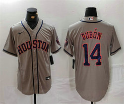 Nike Houston Astros #14 Mauricio Dubón Grey Game Authentic stitched MLB jersey