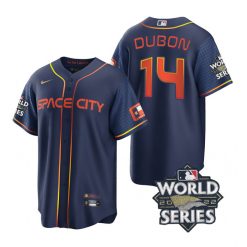 Nike Houston Astros #14 Mauricio Dubon 2022 World Series Navy City Game Authentic Stitched MLB Jersey