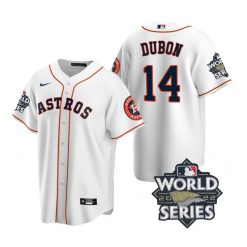 Nike Houston Astros #14 Mauricio Dubon 2022 World Series White Game Authentic Stitched MLB Jersey