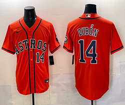 Nike Houston Astros #14 Mauricio Dubon Orange #14 front Stitched MLB Jersey