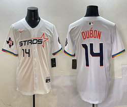 Nike Houston Astros #14 Mauricio Dubon White 4(IV) Joint Authentic Stitched MLB Jersey