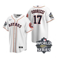 Nike Houston Astros #17 Jake Odorizzi 2022 World Series White Game Authentic Stitched MLB Jersey