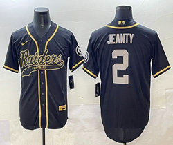 Nike Las Vegas Raiders #2 Ashton jeanty Black 5(V) Joint MLB Jersey