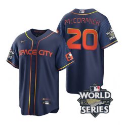 Nike Houston Astros #20 Chas Mccormick 2022 World Series Navy City Game Authentic Stitched MLB Jersey