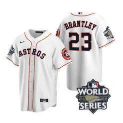 Nike Houston Astros #23 Michael Brantley 2022 World Series White Game Authentic Stitched MLB Jersey