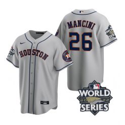 Nike Houston Astros #26 Trey Mancini 2022 World Series Gray Game Authentic Stitched MLB Jersey