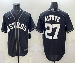 Nike Houston Astros #27 Jose Altuve Black Lights Out Authentic Stitched MLB Jersey