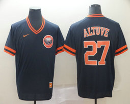 Nike Houston Astros #27 Jose Altuve Navy Pullover Throwback Authentic stitched MLB jersey