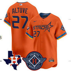 Nike Houston Astros #27 Jose Altuve Orange 4(IV) Joint Stitched MLB Jersey