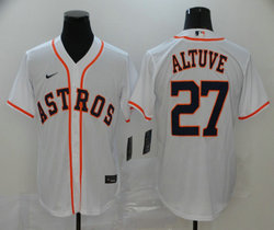 Nike Houston Astros #27 Jose Altuve White Game Authentic Stitched MLB Jersey