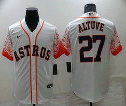 Nike Houston Astros #27 Jose Altuve White Sleeve Shadow Game Authentic Stitched MLB Jersey
