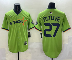 Nike Houston Astros #27 Jose Altuve green 3(III) 44 front Joint Stitched MLB Jersey
