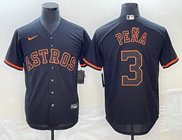 Nike Houston Astros #3 Jeremy Pena Black Shadow Game Authentic Stitched MLB Jersey