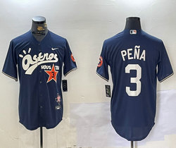 Nike Houston Astros #3 Jeremy Pena Blue 2(II) Joint Authentic Stitched MLB Jersey