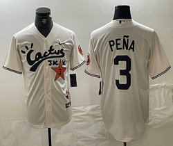 Nike Houston Astros #3 Jeremy Pena Cream Joint baseball jersey