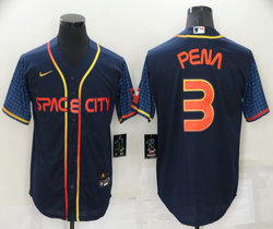 Nike Houston Astros #3 Jeremy Pena Navy 2022 City Game Authentic Stitched MLB Jersey - 副本
