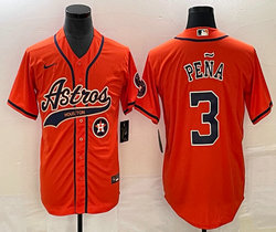 Nike Houston Astros #3 Jeremy Pena Red Joint Team Patch on front Stitched MLB Jersey
