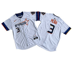 Nike Houston Astros #3 Jeremy Pena White City Limited Authentic Stitched MLB Jersey
