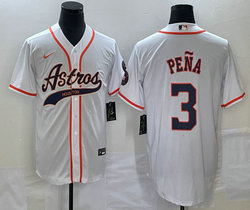 Nike Houston Astros #3 Jeremy Pena White Joint Stitched MLB Jersey