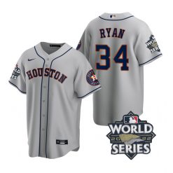 Nike Houston Astros #34 Nolan Ryan 2022 World Series Gray Game Authentic Stitched MLB Jersey