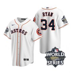 Nike Houston Astros #34 Nolan Ryan 2022 World Series White Game Authentic Stitched MLB Jersey