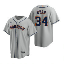 Nike Houston Astros #34 Nolan Ryan Gray Game Authentic Stitched MLB Jersey