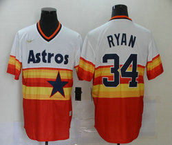 Nike Houston Astros #34 Nolan Ryan Rainbow gold nike Authentic Stitched MLB Jersey