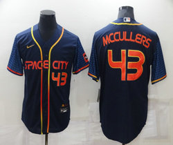 Nike Houston Astros #43 Lance McCullers Navy 2022 City #43 in front Game Authentic Stitched MLB Jersey