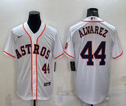 Nike Houston Astros #44 Lance McCullers White #44 On front with logo Authentic Stitched MLB Jersey