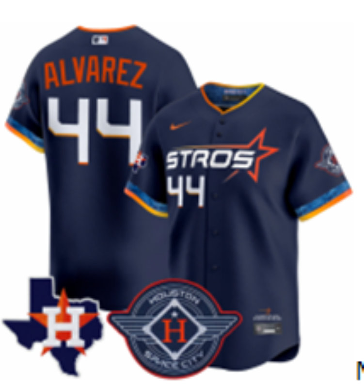 Nike Houston Astros #44 Yordan Alvarez Navy 4(IV) Joint Stitched MLB Jersey