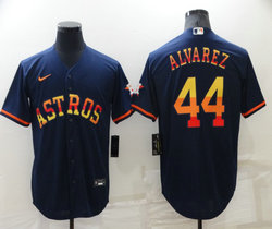 Nike Houston Astros #44 Yordan Alvarez Navy Rainbow Game Authentic Stitched MLB Jersey