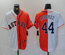 Nike Houston Astros #44 Yordan Alvarez Orange White Black Number Authentic Stitched MLB Jersey