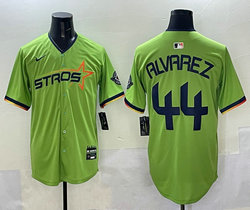 Nike Houston Astros #44 Yordan Alvarez green 3(III) 44 front Joint Stitched MLB Jersey