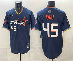 Nike Houston Astros #45 Tatsuya Imai Navy 2025 City Connect With Texas Patch Jersey