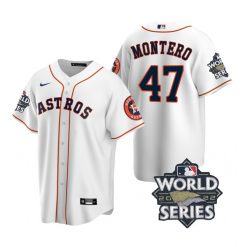 Nike Houston Astros #47 Rafael Montero 2022 World Series White Game Authentic Stitched MLB Jersey