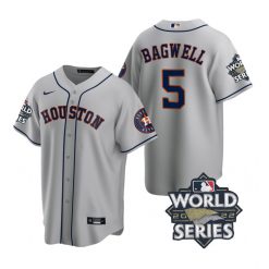 Nike Houston Astros #5 Jeff Bagwell 2022 World Series Gray Game Authentic Stitched MLB Jersey