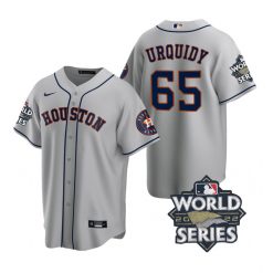 Nike Houston Astros #65 Jose Urquidy 2022 World Series Gray Game Authentic Stitched MLB Jersey