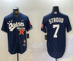 Nike Houston Astros #7 C.J. Stroud Blue 2(II) Joint Authentic Stitched MLB Jersey