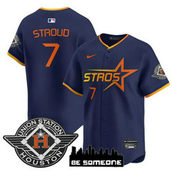Nike Houston Astros #7 C.J. Stroud Navy 2025 City Stitched MLB Jersey