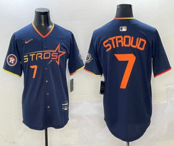 Nike Houston Astros #7 C.J. Stroud Navy 3(III) Joint Stitched MLB Jersey