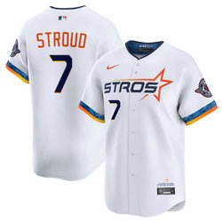 Nike Houston Astros #7 C.J. Stroud White 2025 City Stitched MLB Jersey