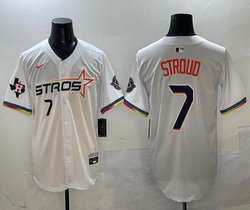 Nike Houston Astros #7 C.J. Stroud White 4(IV) Joint Stitched MLB Jersey
