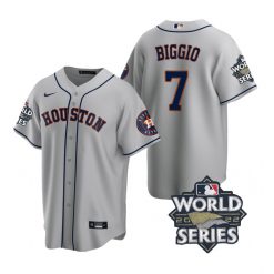 Nike Houston Astros #7 Craig Biggio 2022 World Series Gray Game Authentic Stitched MLB Jersey