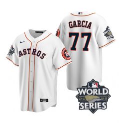 Nike Houston Astros #77 Luis Garcia 2022 World Series White Game Authentic Stitched MLB Jersey