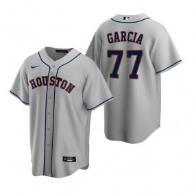 Nike Houston Astros #77 Luis Garcia Gray Game Authentic Stitched MLB Jersey