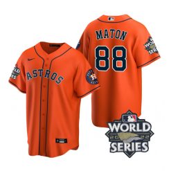 Nike Houston Astros #88 Phil Maton 2022 World Series Orange Game Authentic Stitched MLB Jersey