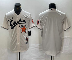 Nike Houston Astros Blank Cream Joint Stitched MLB Jersey
