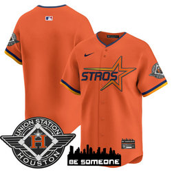 Nike Houston Astros Blank Orange 2025 City Stitched MLB Jersey